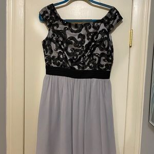 Black and grey cocktail dress